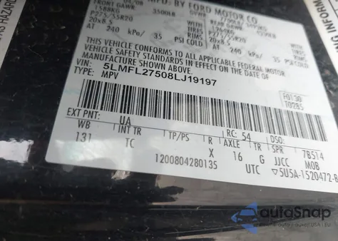 2008 Lincoln Navigator L z USA, uszkodzony, nr VIN 5LMFL27508LJ19197